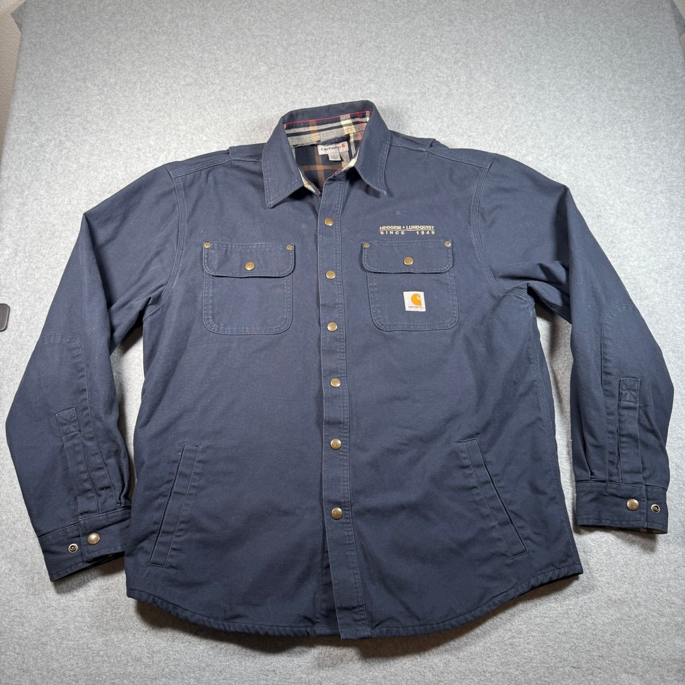 Carhartt 100590 Weathered Canvas Flannel Lined Shirt Jacket Men's Large